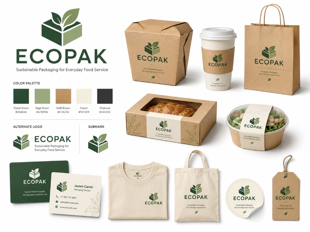 Sustainable packaging brand identity design by Evergrowth Digital