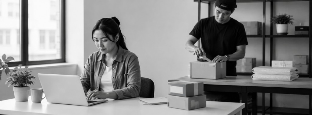 E-commerce team managing online orders and fulfillment